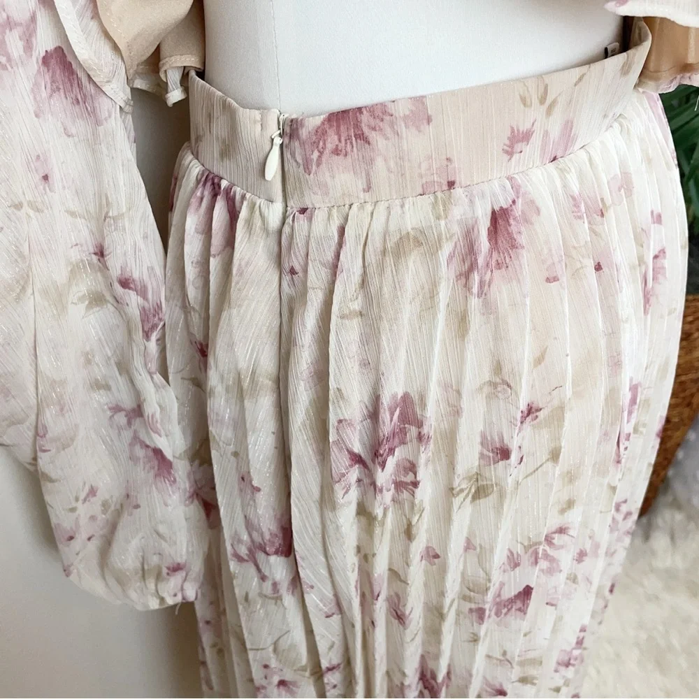 En Saison Kika Blouse & Midi Skirt Set in Pink Floral